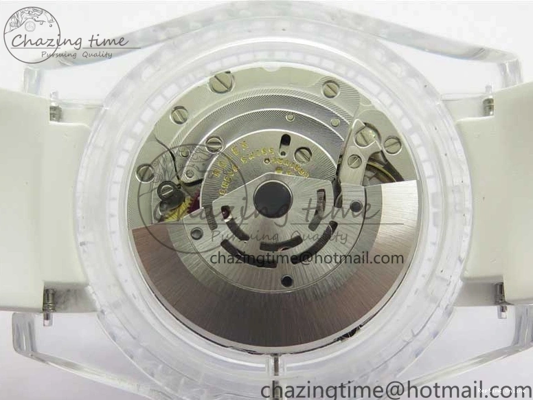 0518 Affordable Submariner Phantomlab Transparent KZF Best Edition Blue Space Dial on White Rubber Strap VR 2566